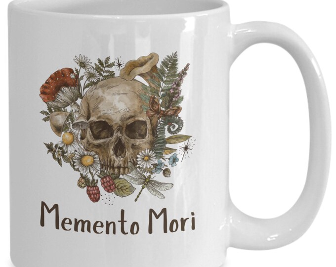 Memento mori mug, Lenten mug, adult baptism gift, adult confirmation gift, Catholic coffee mug