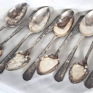 Senate Silver Plate Co. 1932 Jean Pattern Teaspoons Set of 9