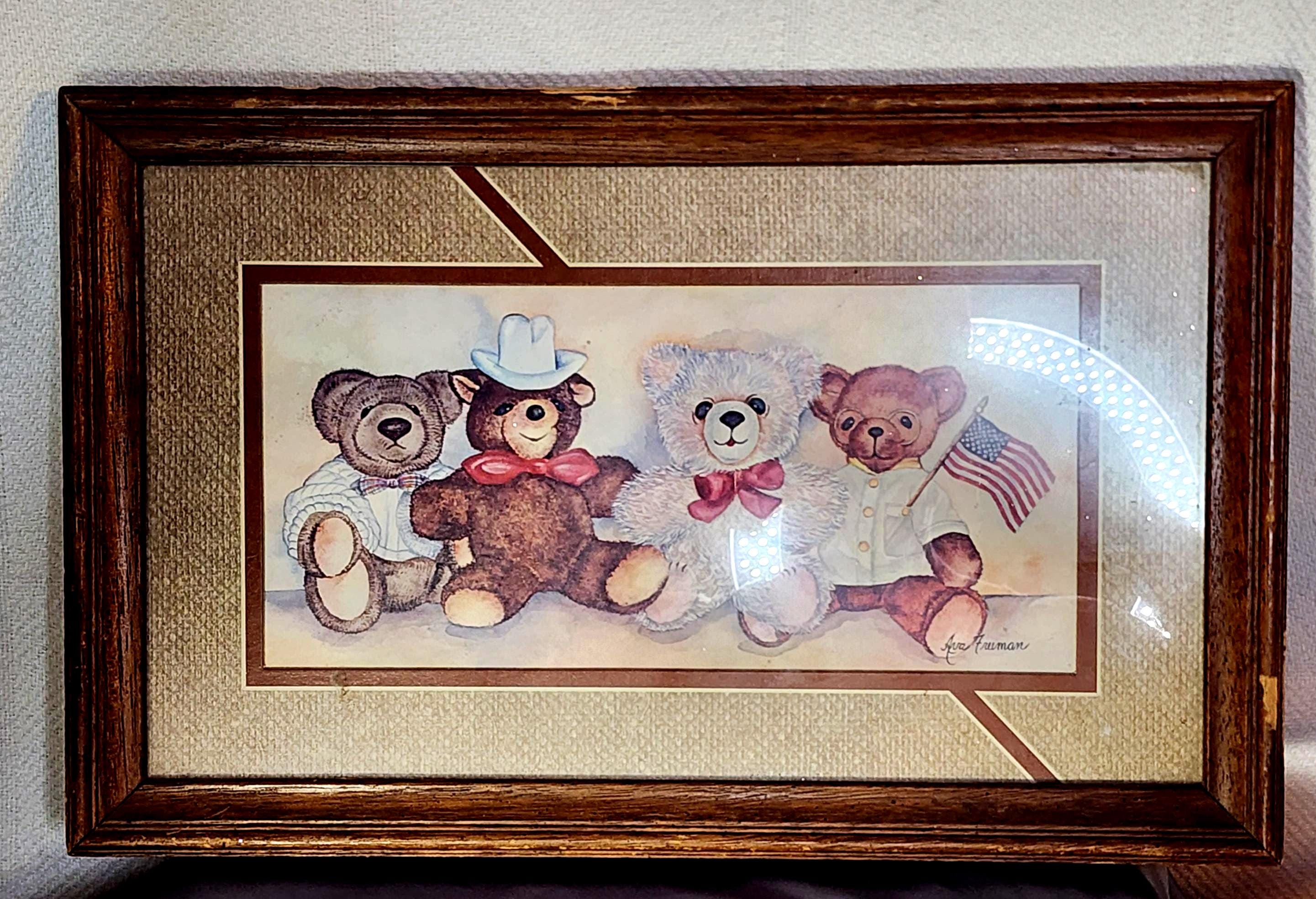 1985 Home Interiors Ava Freeman Four Teddy Bears Print - Etsy