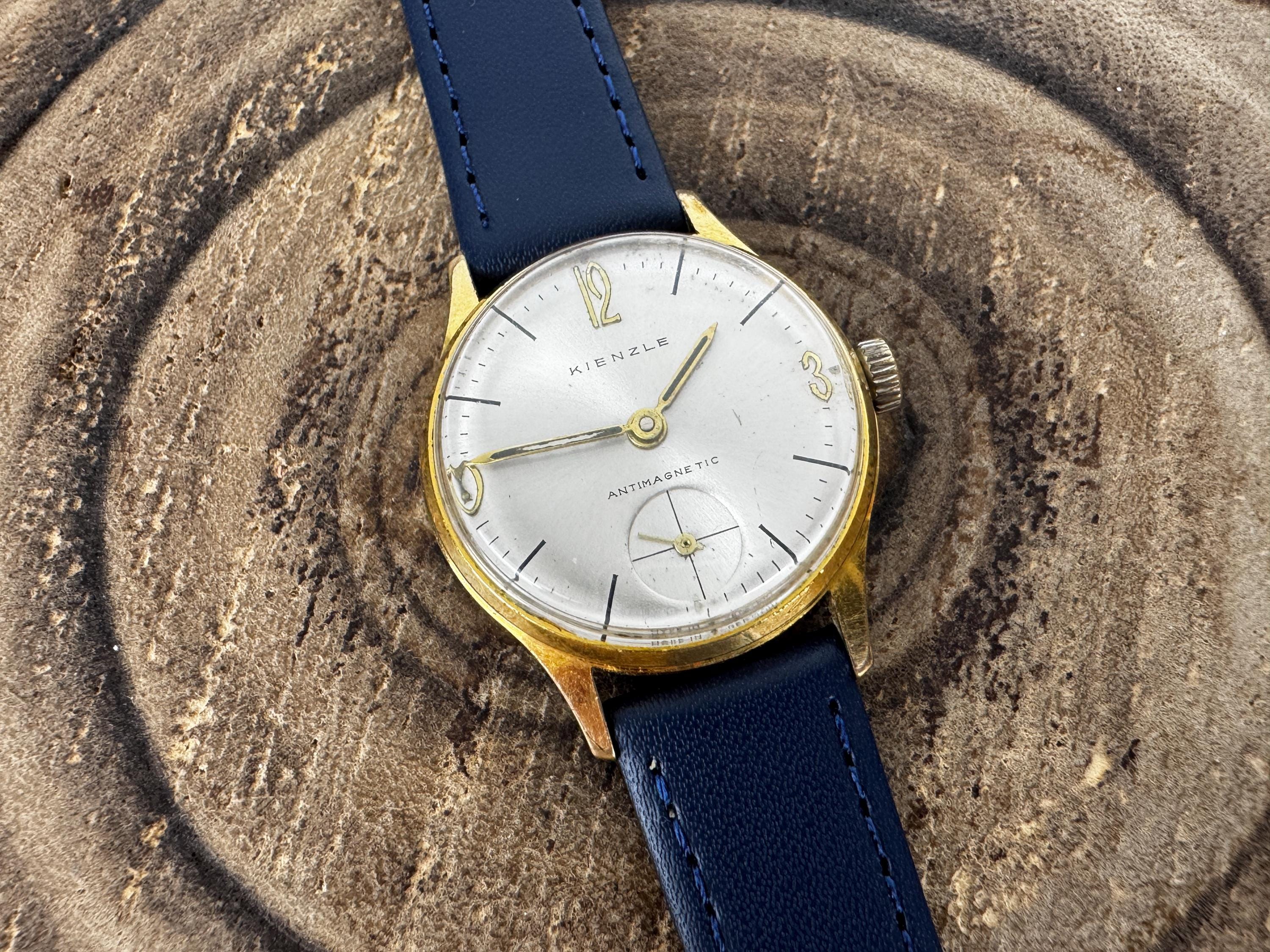 Michele Vintage Yellow Grid Dial Genuine Leather Strap Watch Michele Watch Vintage Day Date Mens Quartz 36mm Gold Tone | eBay main image 2