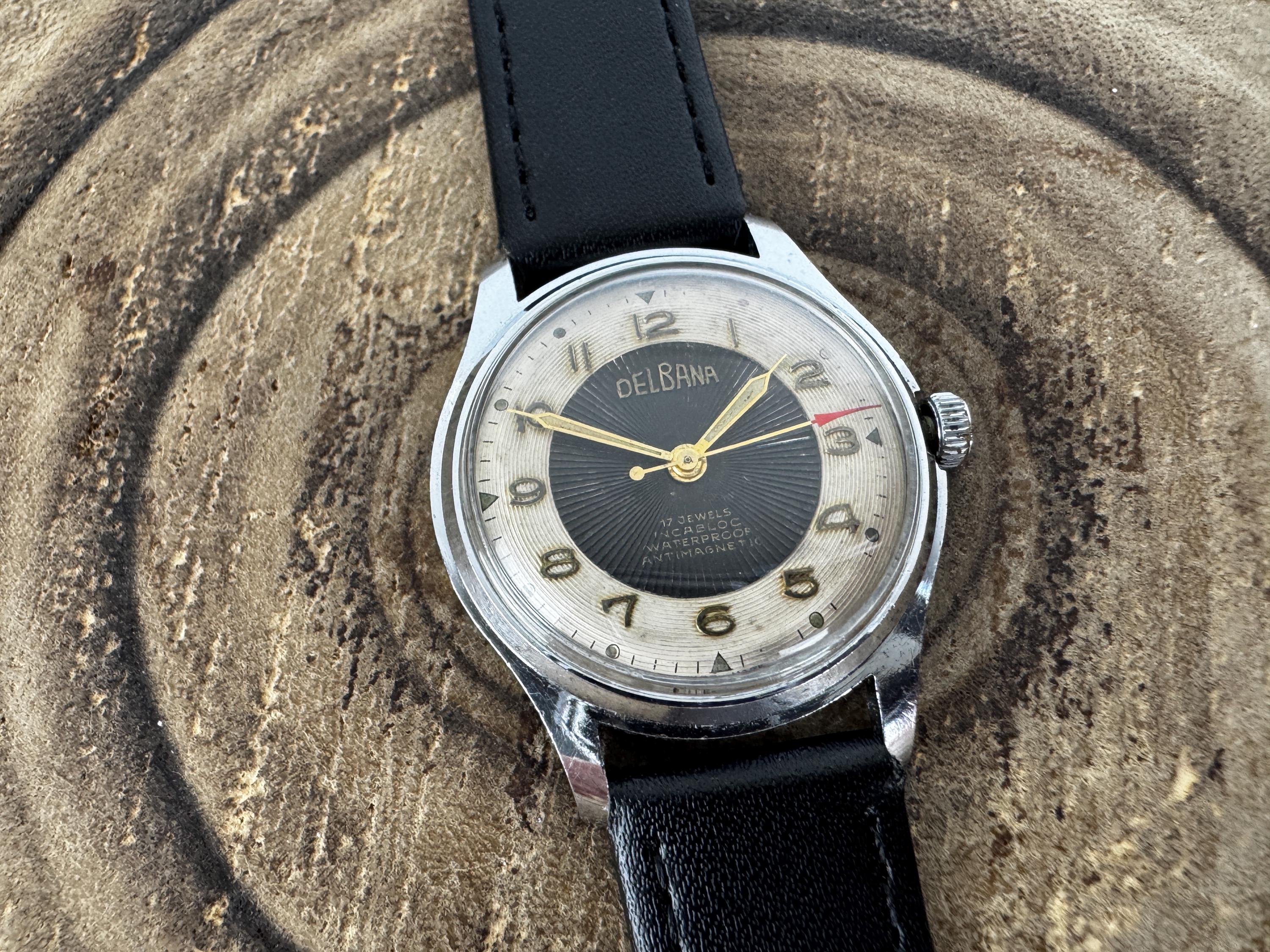 極上品★フリーメイソン DELBANA スイス製 ヴィンテージ 手巻き腕時計 フリーメイソン】ジム メンズ腕時計 ゴールド 手巻き ヴィンテージ