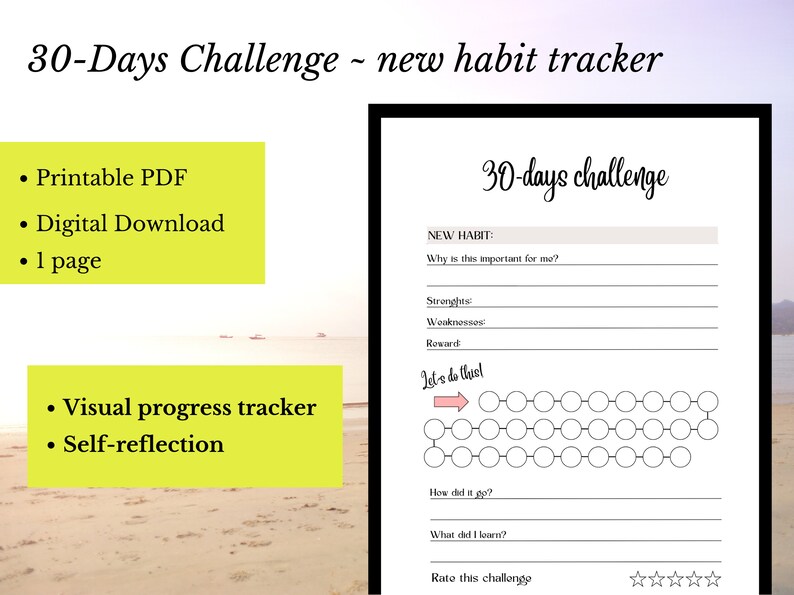 Habit Tracker Printable Goal Tracker Daily Monthly Goal Digital Planner ...