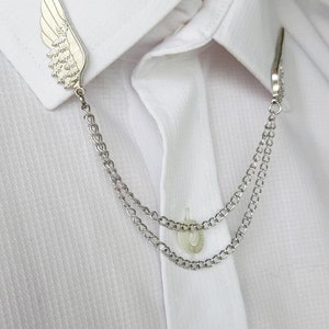 Shirt Collar Pin Angel Wing,Silver Color Collar Pin,Collar Bar,Shirt CollarClips,Shirt Men&#39;s Accessories,Man Weddi,Gifts for Men,Best Seller