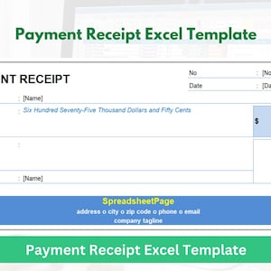 Payment Receipt Excel Template - Model 3