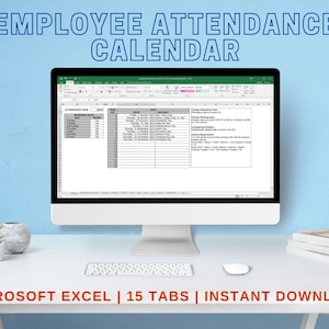 Employee Attendance Calendar & Attendance Tracker With Half Day Off Requests - Excel Template