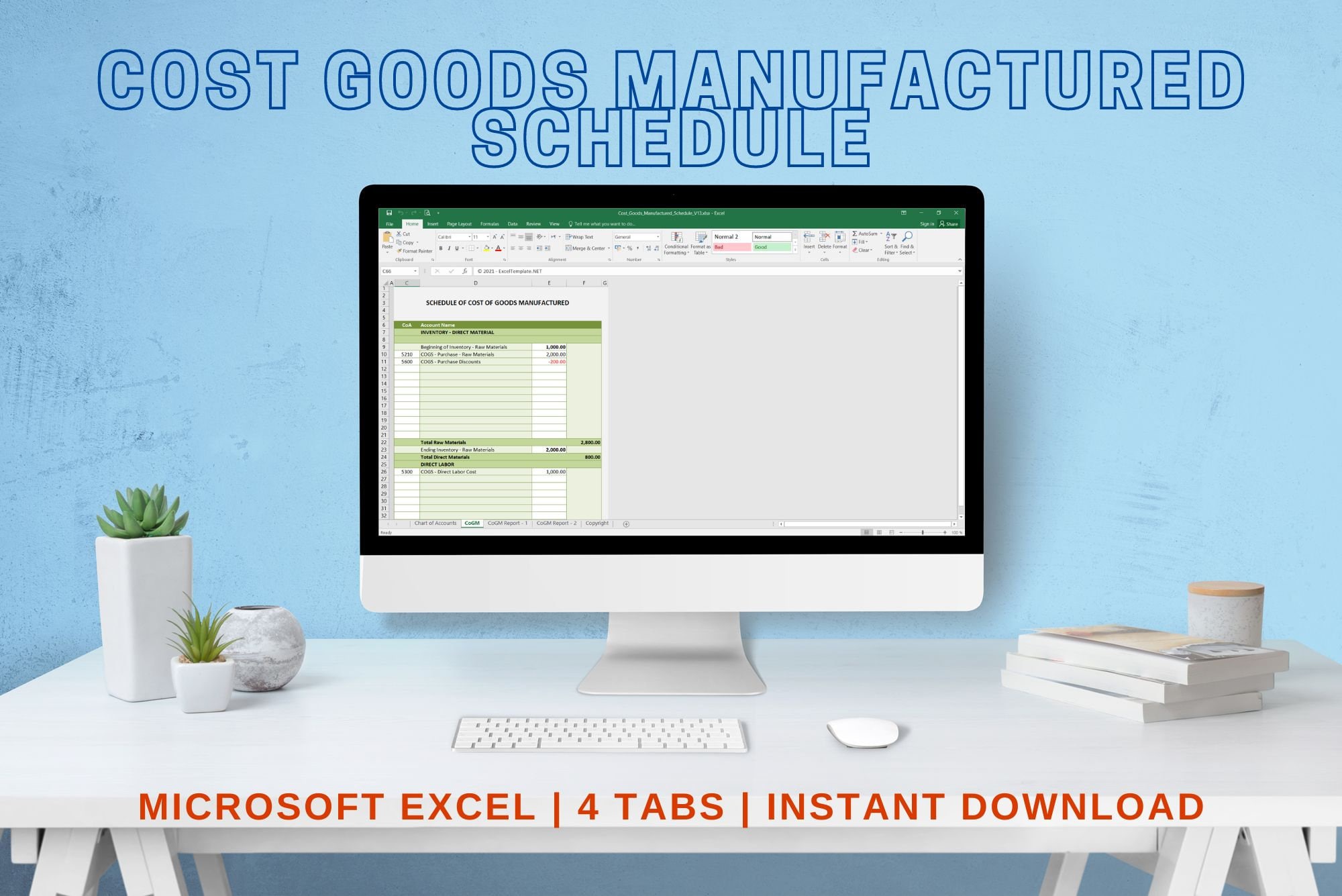 Cost Of Goods Manufactured Schedule Cost Of Goods Manufactured Schedule