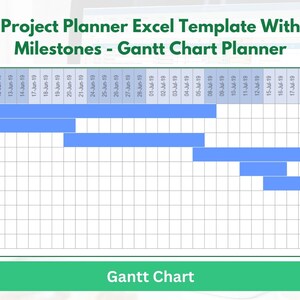 Project Planner Excel Template With Milestones - Gantt Chart Planner