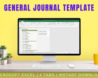 Services Bookkeeping Excel Template - General Accounting Journal