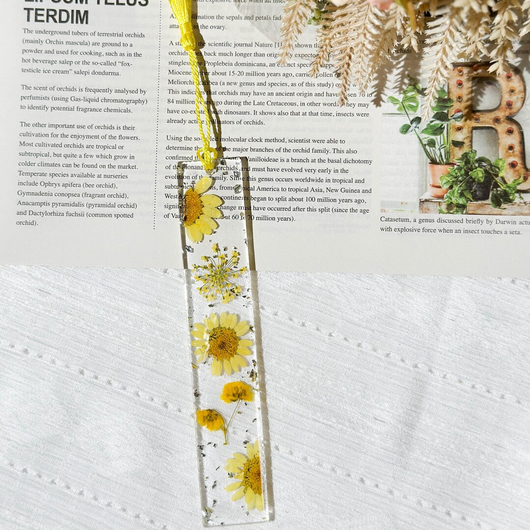 Real Daisy Flower Bookmark, Handmade Daisy Pressed Flower Bookmark ...