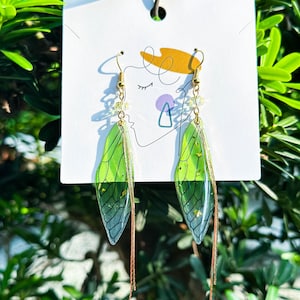 Handmade Butterfly Wing Earrings, Gold foil Butterfly Earrings, Resin Fairy Wing Earring, Butterfly Jewerly, Birthday Christmas Gift For Her