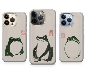 Grumpy Frog Phone Case Matsumoto Hoji Cover fit for iPhone 15 Pro Max, 14 Plus, 13, 12, 11, XR & Samsung S24, S23, A54, A53, Pixel 8, 7A