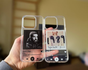 Custom Music Plaque Phone Case Song Player Cover for iPhone 15 Pro Max, 14 Plus, 13, 12, 11, XR & Samsung S24, S23, A54, A53, Pixel 8, 7A