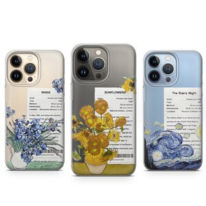 Van Gogh Art Phone Case Clear Silicone Cover fit for iPhone 15 Pro Max, 14 Plus, 13, 12, 11, XR & Samsung S24, S23, A54, A53, Pixel 8, 7A