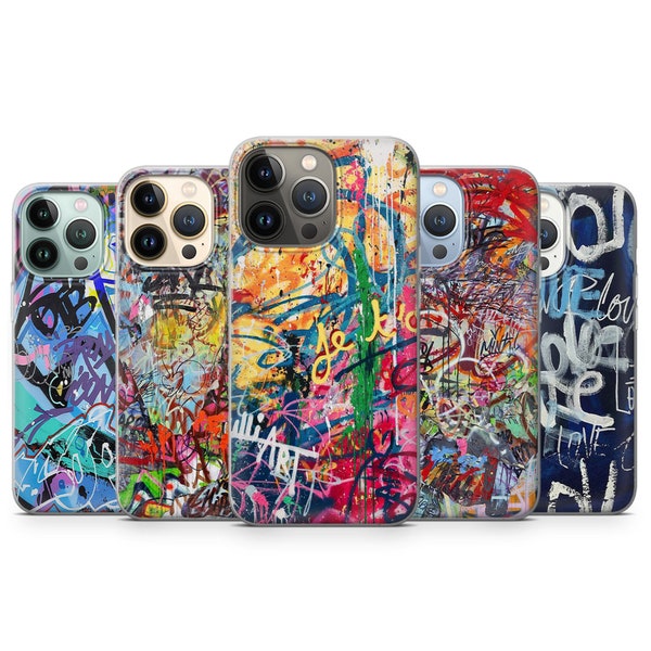 Colorful Graffiti Phone Case Colorsplash Cover fit for iPhone 15 Pro Max, 14 Plus, 13, 12, 11, XR & Samsung S24, S23, A54, A53, Pixel 8, 7A