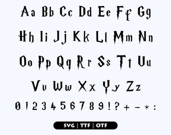 Potter Font SVG TTF, Wizard Font SVG, Magic Font, Potter Alphabet Svg, Potter Letters Svg Digital Instant Download