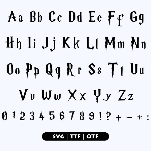 Potter Font SVG TTF, Wizard Font SVG, Magic Font, Potter Alphabet Svg, Potter Letters Svg Digital Instant Download