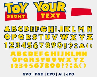 Toy Story Font SVG, Toy Story Alphabet SVG, Toy Story Letters Numbers Punctuation SVG Png Ai Eps Jpg Digital Download