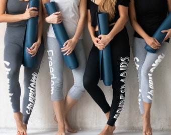 Personalized Leggings/Customized Yoga Pants/Bridal Party Gift/Printed Leggings/Activewear/Gym Leggings/Gifts for Women