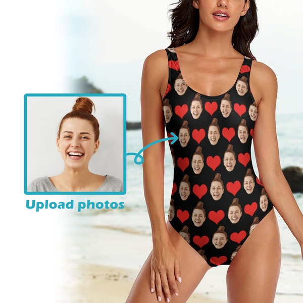 Aangepaste gezicht badpak met foto gepersonaliseerd badpak, strandzwempak, bikini pak verjaardag vrijgezellenfeest bruiloft bruid geschenken