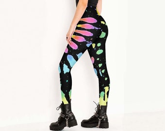 Comfortable Tie-dye Leggings/High Waisted Yoga Bottoms, Yoga Pants, Workout And Fitness Leggings, Party Bottoms