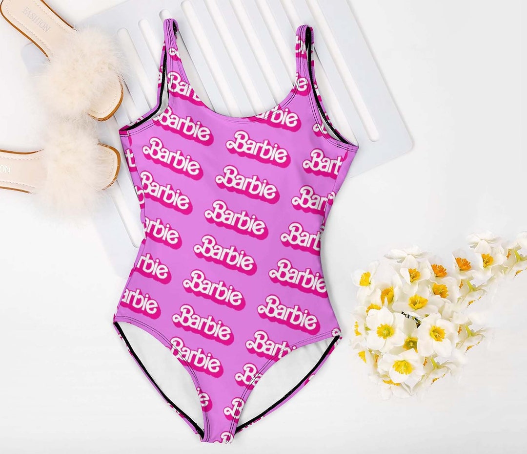 Pink Printed Swimwear, One Piece Swimwear, Lined, Swimwear, Party