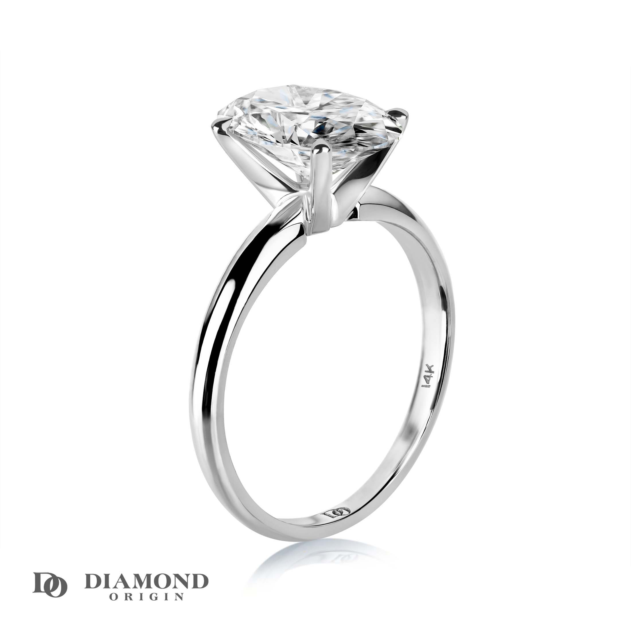 Diamond Ring, IGI Certified 2 Ct. Oval Shape Diamond Solitaire Engagement Ring, 2ct. Oval Lab
