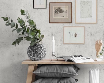 Cement Concrete Light Grey Wallpaper
