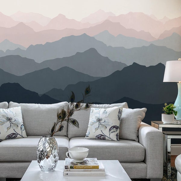 Mountain Mural Wallpaper - Etsy