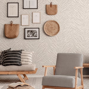 Zebra Print Wallpaper, Grey, Wallpaper