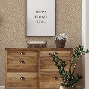 Khaki Zebra Print Wallpaper