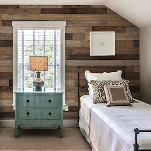 Reclaimed Wood Accent Mural Wallpaper, Brown Wood, Extra Large Wall Art, Wall Mural Wallpaper