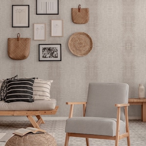 Crocodile Wallpaper, Beige, Wallpaper
