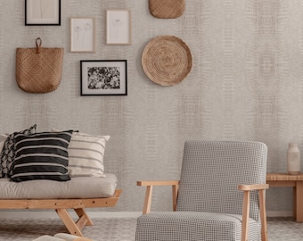 Papel pintado de cocodrilo, beige, papel pintado