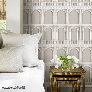 Classic Architecture Beige Wallpaper