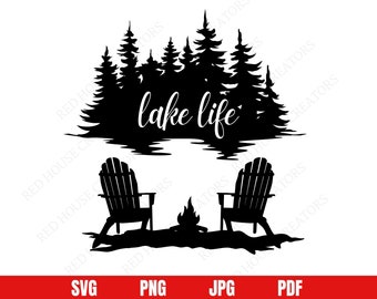 Lake Life SVG, Lake Life PNG, Lake SVG, Lake Chairs, Lake House Sign, Lake Life Clipart, Lake png, Outdoor svg, Fishing svg, Lake Vector
