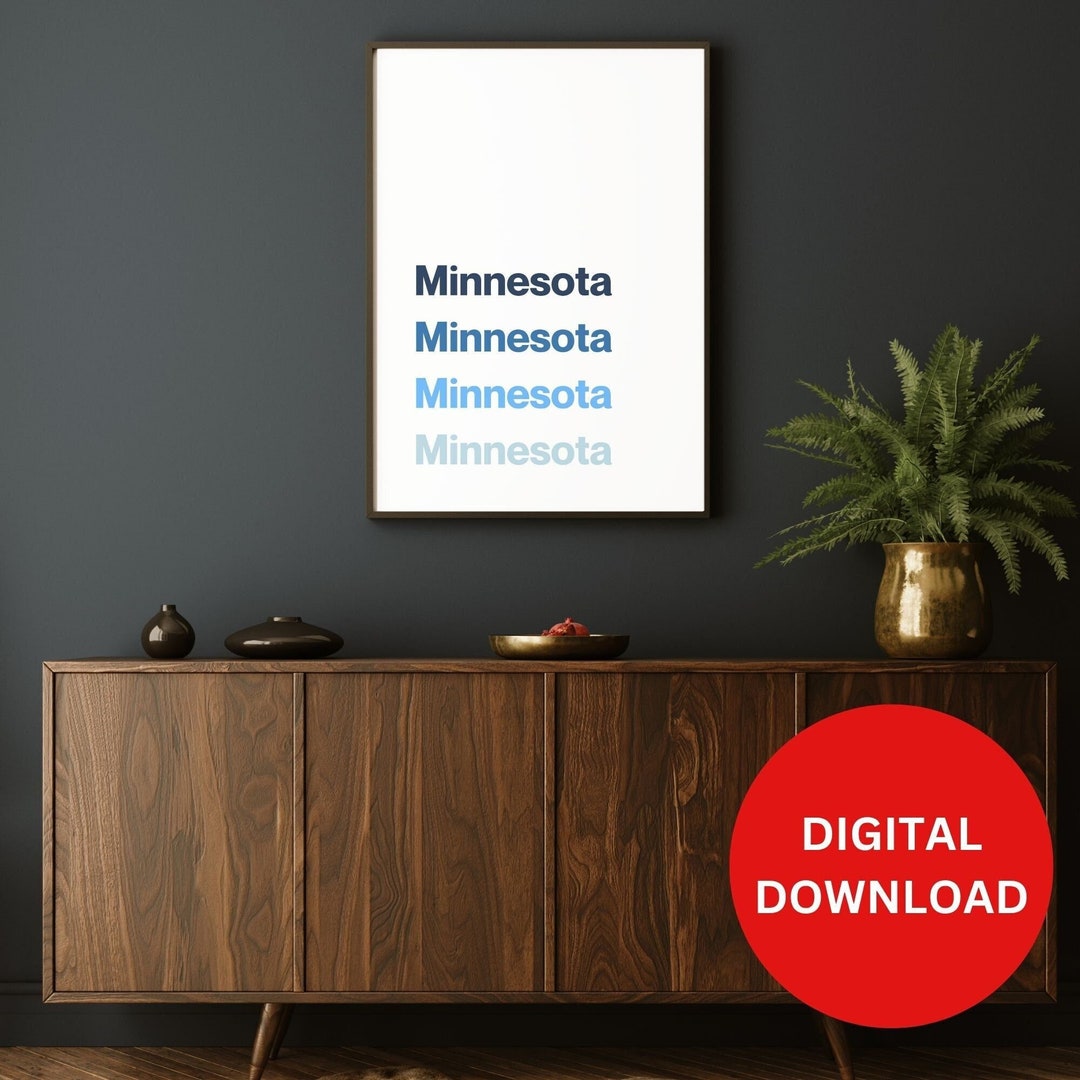 Minnesota Wall Art, Minnesota Print, Minnesota Art, Minnesota Poster, Minneapolis Art, MN Poster