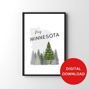 Minnesota Wall Art MN Wall Art Gift for Minnesota Printable Minnesota Art Minnesota Digital Art Minnesota Print MN Poster Digital Download