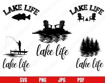 Lake Life SVG Bundle, Lake Life PNG Bundle, Lake SVG Bundle, Lake House Sign, Lake Life Clipart, Lake png, Outdoor svg, Fishing svg