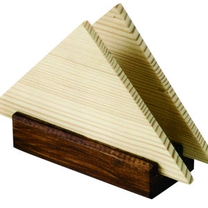 Wooden napkin holder, kit, 3 parts
