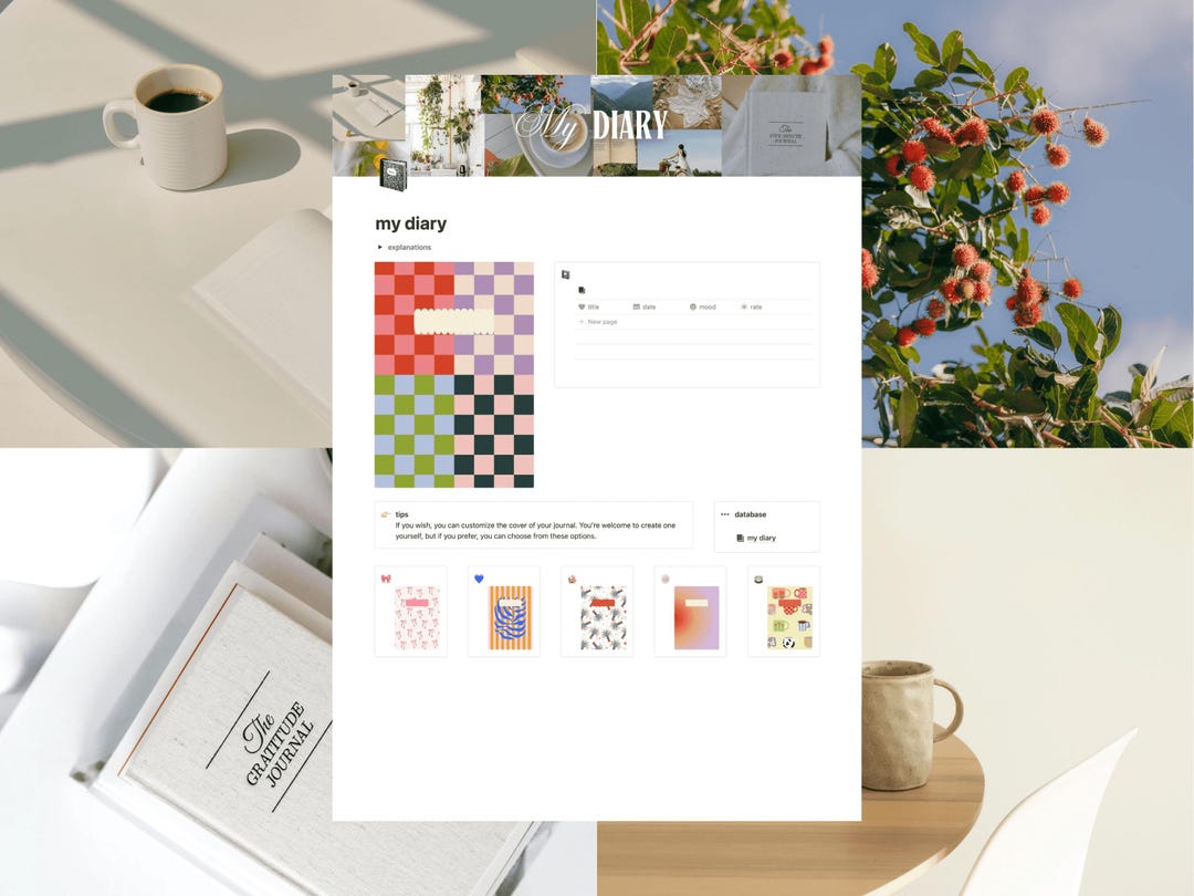 Digital Journal Concept Template | Personal Diary & Daily Reflection ...