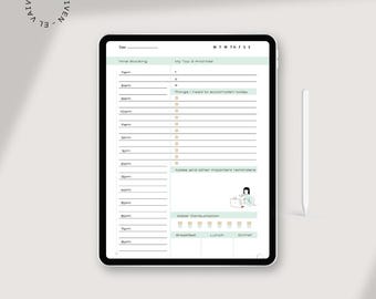 Horario diario / Planificador de bloqueo de tiempo / PDF imprimible / Organizador de productividad