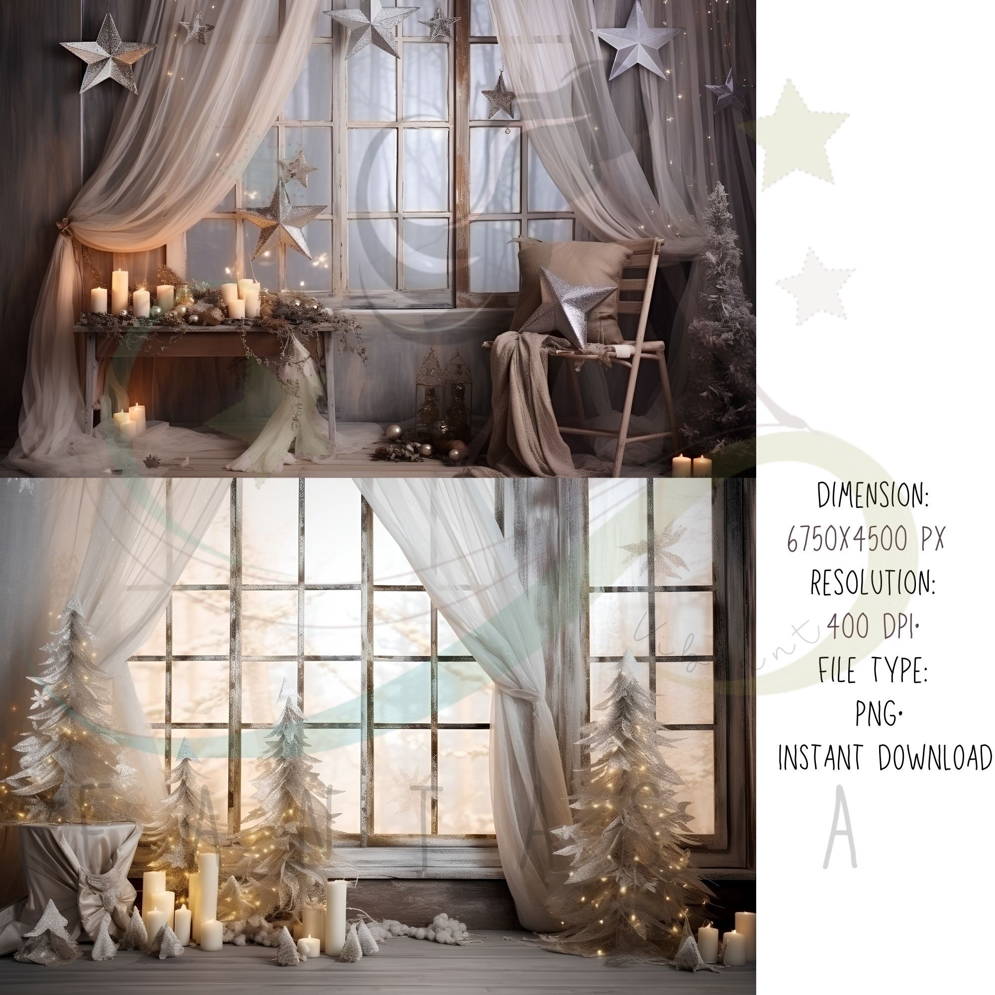 Rustic Christmas Digital Backdrops, Studio Backdrops Holiday Winter ...