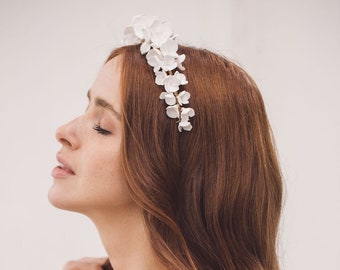 EVELYN HEADBAND | Bridal headband, Bridal Crown, Flower Headband, Bridal Hair Accessories