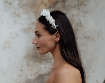 CLAREMONT HEADBAND | Bridal Hair Accessories, Bridal Headband, Sil Flower Headband