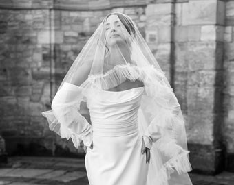 PIPPA RUFFLE VEIL | Two-tier ruffle edge Wedding Veil