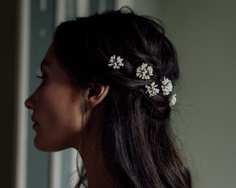 NONA HAIRPINS | Bridal Hairpins, Bridal Hair Accessories, Beaded Hairpins, Flower Hairpins