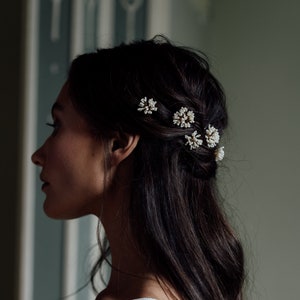 NONA HAIRPINS Bridal Hairpins, Bridal Hair Accessories, Beaded Hairpins, Flower Hairpins image 1