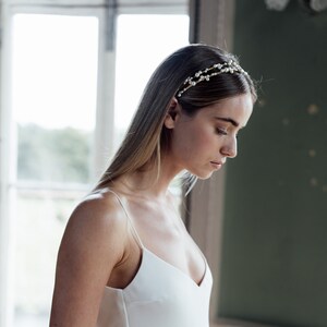 BANDEAU ALBA Bandeau de mariée, bandeau de perles, accessoires de cheveux de mariée, bandeau de perles et d'or image 1