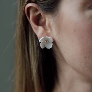 CECILY EARRINGS | Porcelain Flower Earrings, Bridal Earrings
