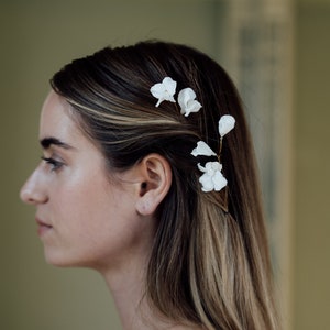 EMMA HAIRPINS | Bridal Hair Pins, Bridal Hair Accessories, Flower Hairpins, Porcelain Flower Hair Pins